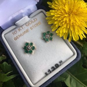 Vintage 10k emerald earings